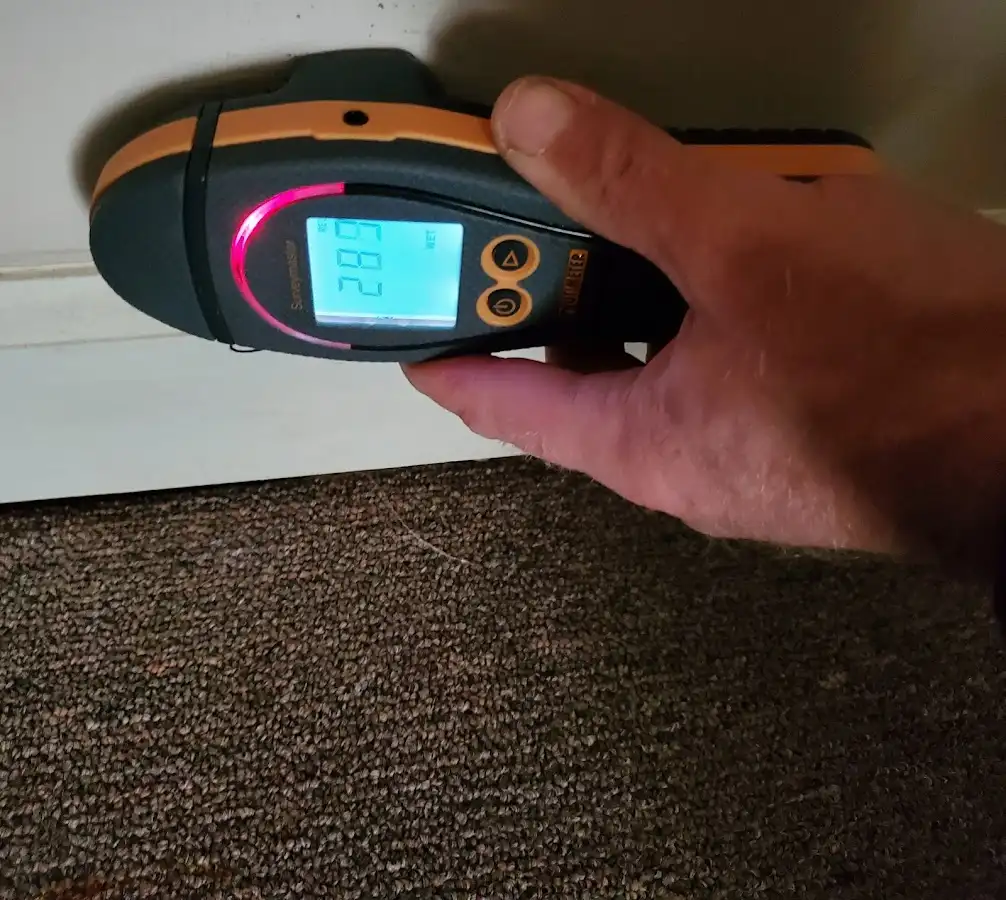 Moisture detection at baseboard during Mold Inspection & Testing in South Lebanon